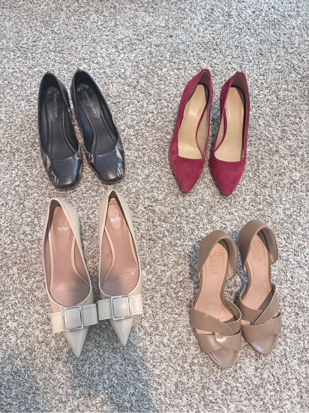 Hugo Boss Beige Bow Pointed-Toe Pumps